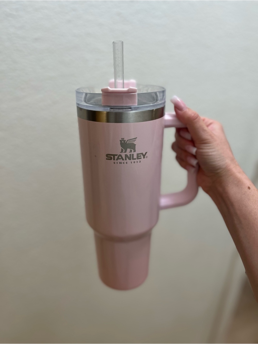 Stanley Pink Insulated Travel Mug with Handle